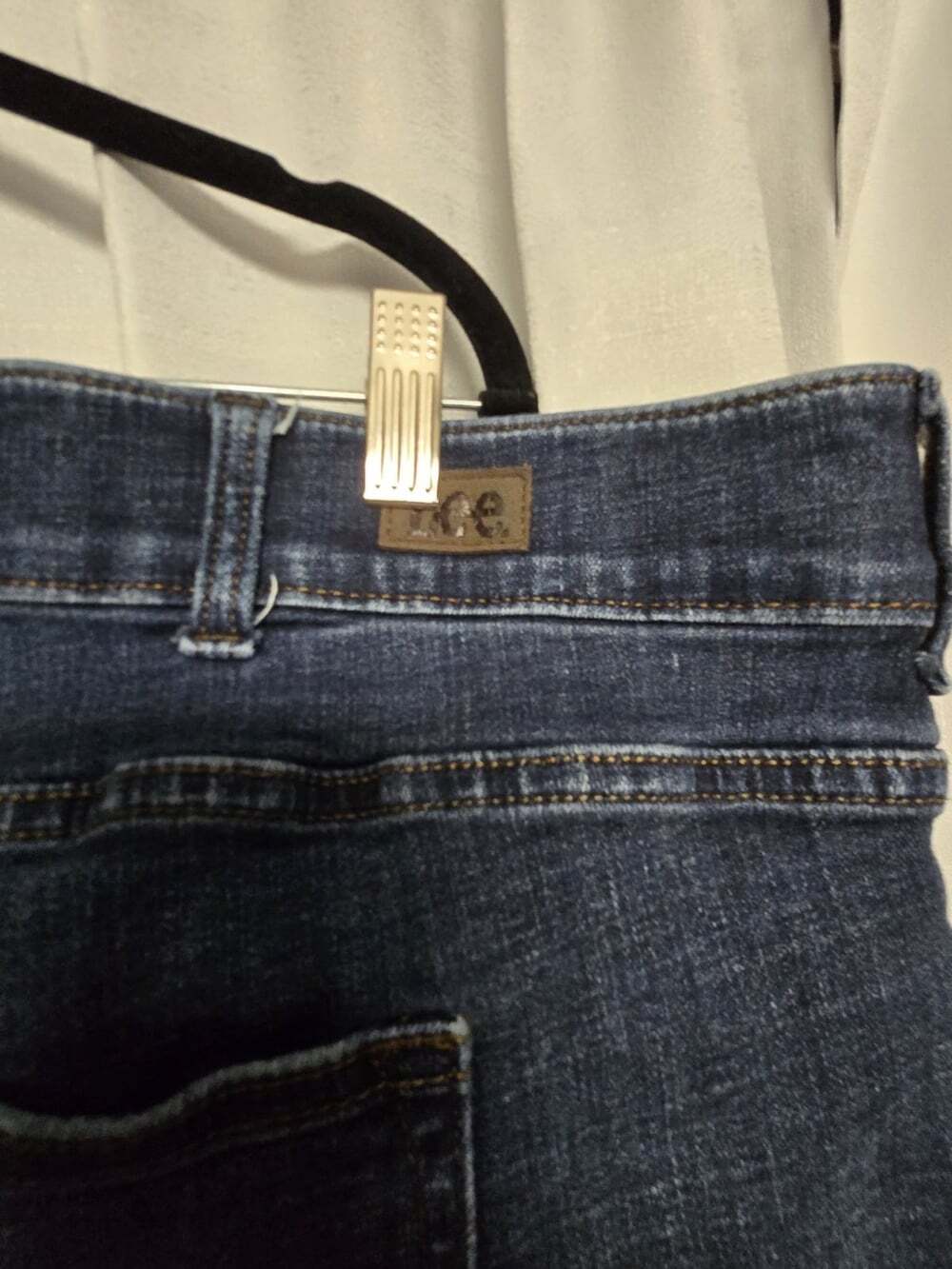 Lee Flex Motion Plus Size 28W Tall Mid Rise Bootcut Blue Stretch 5-Pocket Jeans - Picture 9 of 11